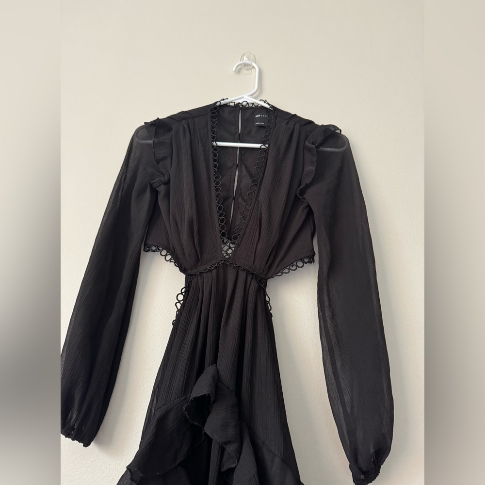 ASOS DESIGN mini dress with long sleeve and circle trim Sz 0 - Picture 7 of 12